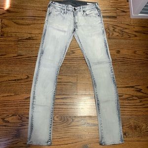 True Religion skinny/straight leg acid wash jeans